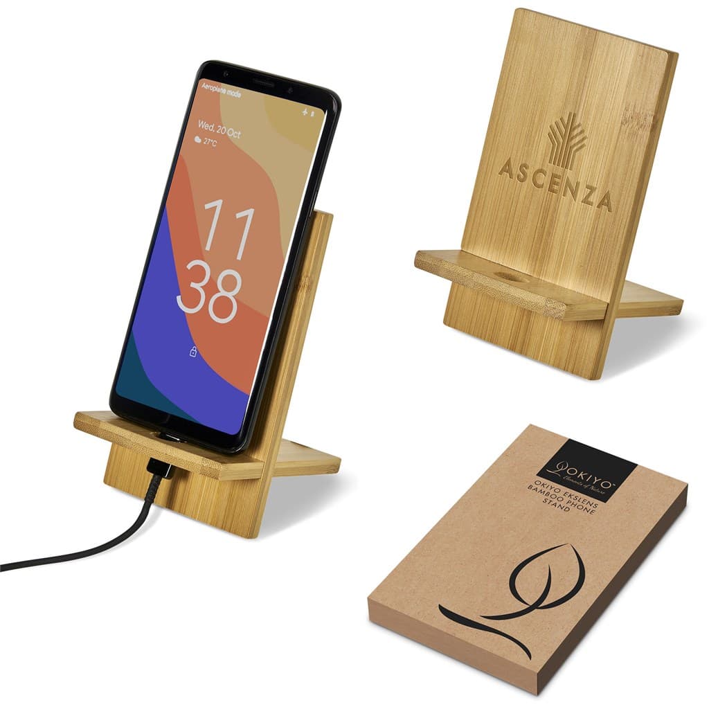Okiyo Ekslens Bamboo Phone Stand 4