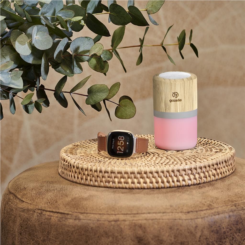 Okiyo Heiwa Bamboo Bluetooth Speaker & Night Light 5