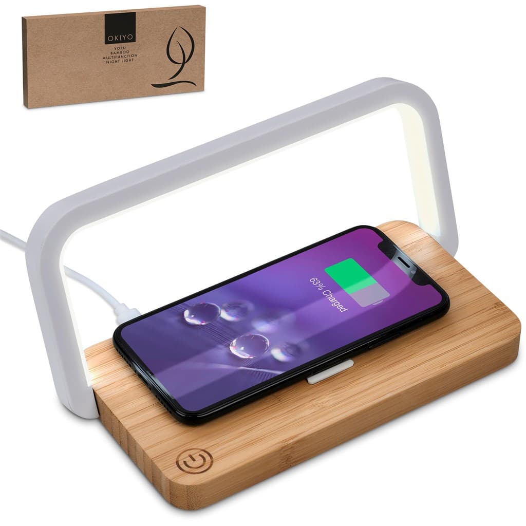 Okiyo Yoru Bamboo Wireless Charger & Night Light 3