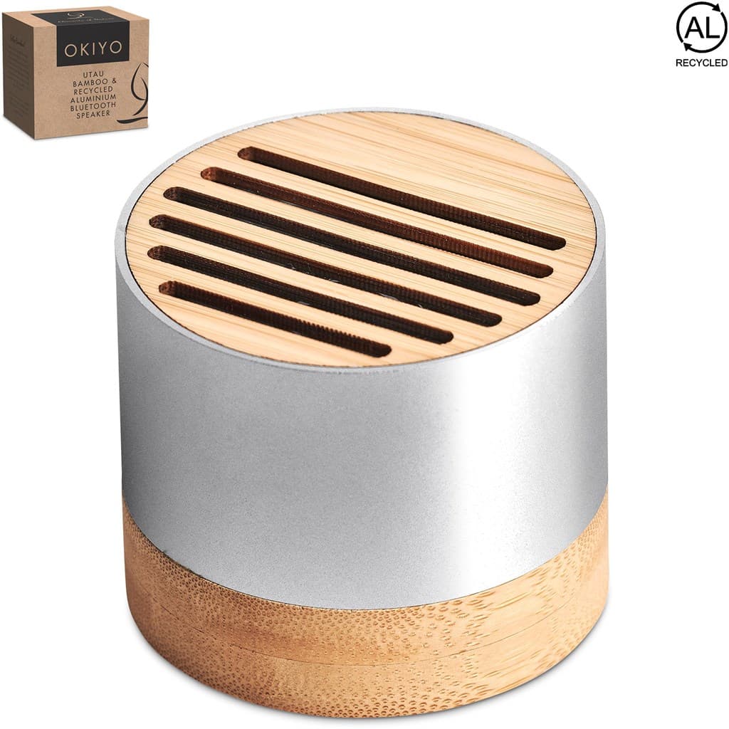 Okiyo Utau Bamboo & Recycled Aluminium Bluetooth Speaker 2