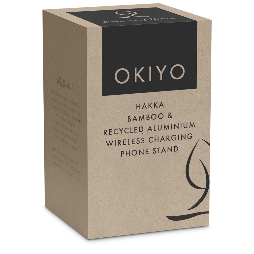 Okiyo Hakka Bamboo & Recycled Aluminium Wireless Charging Phone Stand 6