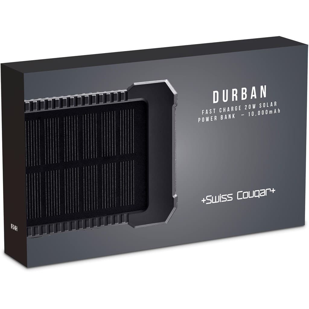 Swiss Cougar Durban Fast Charge 20W Solar Power Bank -10000mAh 4