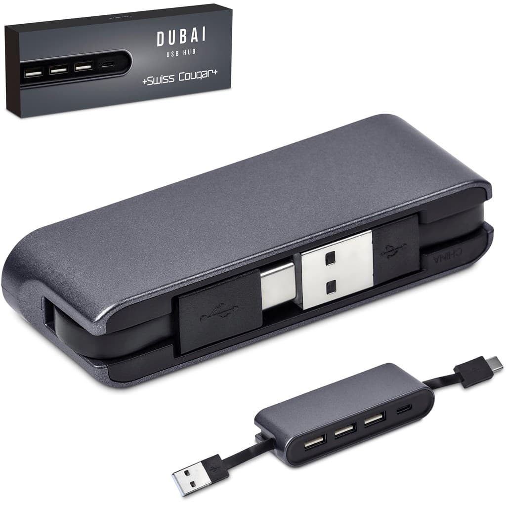 Swiss Cougar Dubai USB Hub - Gun Metal 8