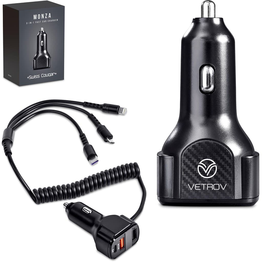 Swiss Cougar Monza 3-in-1 Fast Car Charger 1