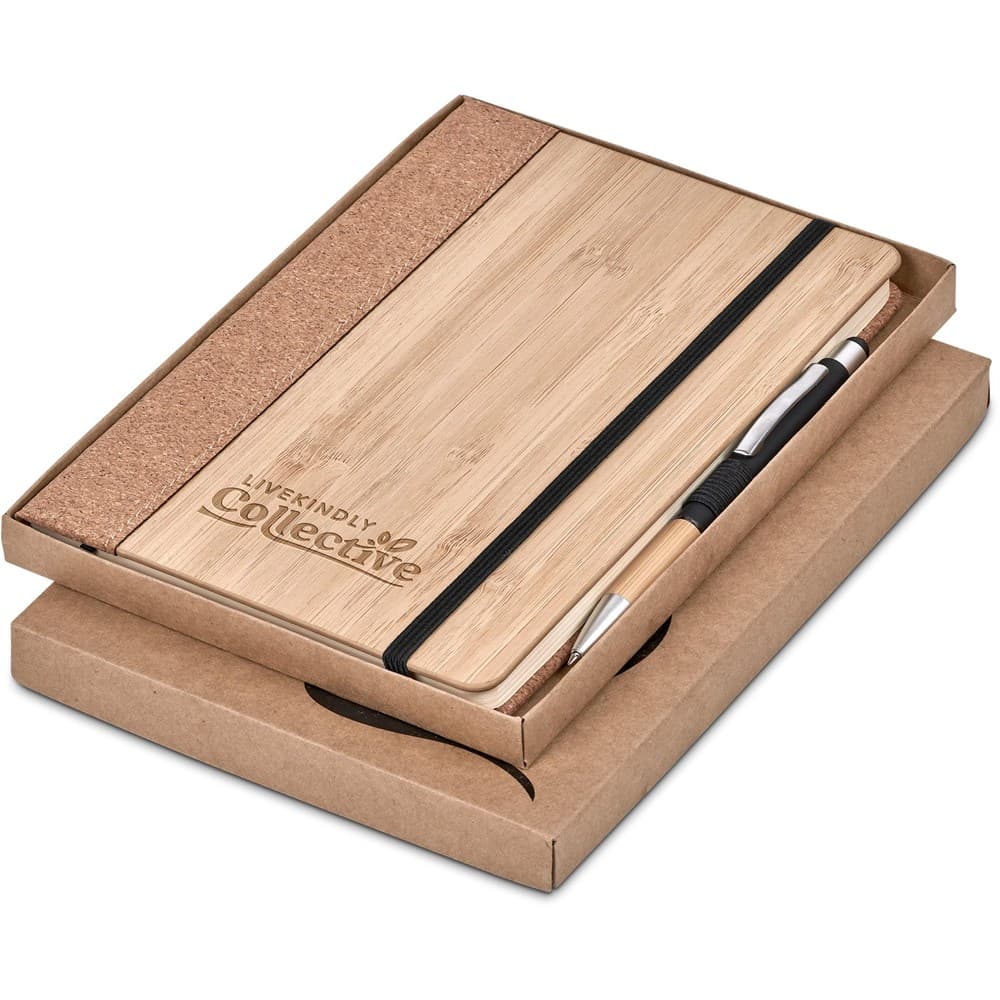 Okiyo Eri Bamboo & Cork Notebook & Pen Set 1