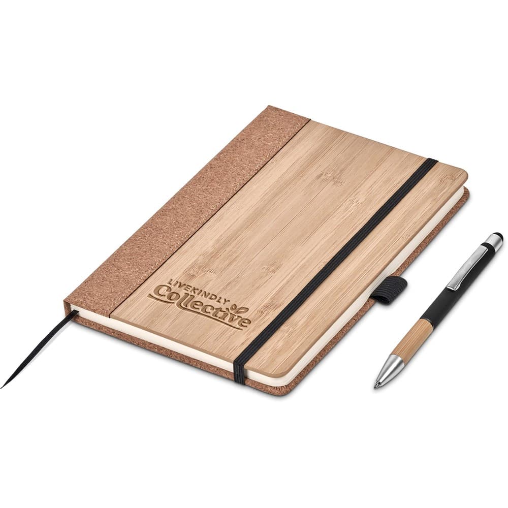 Okiyo Eri Bamboo & Cork Notebook & Pen Set 10
