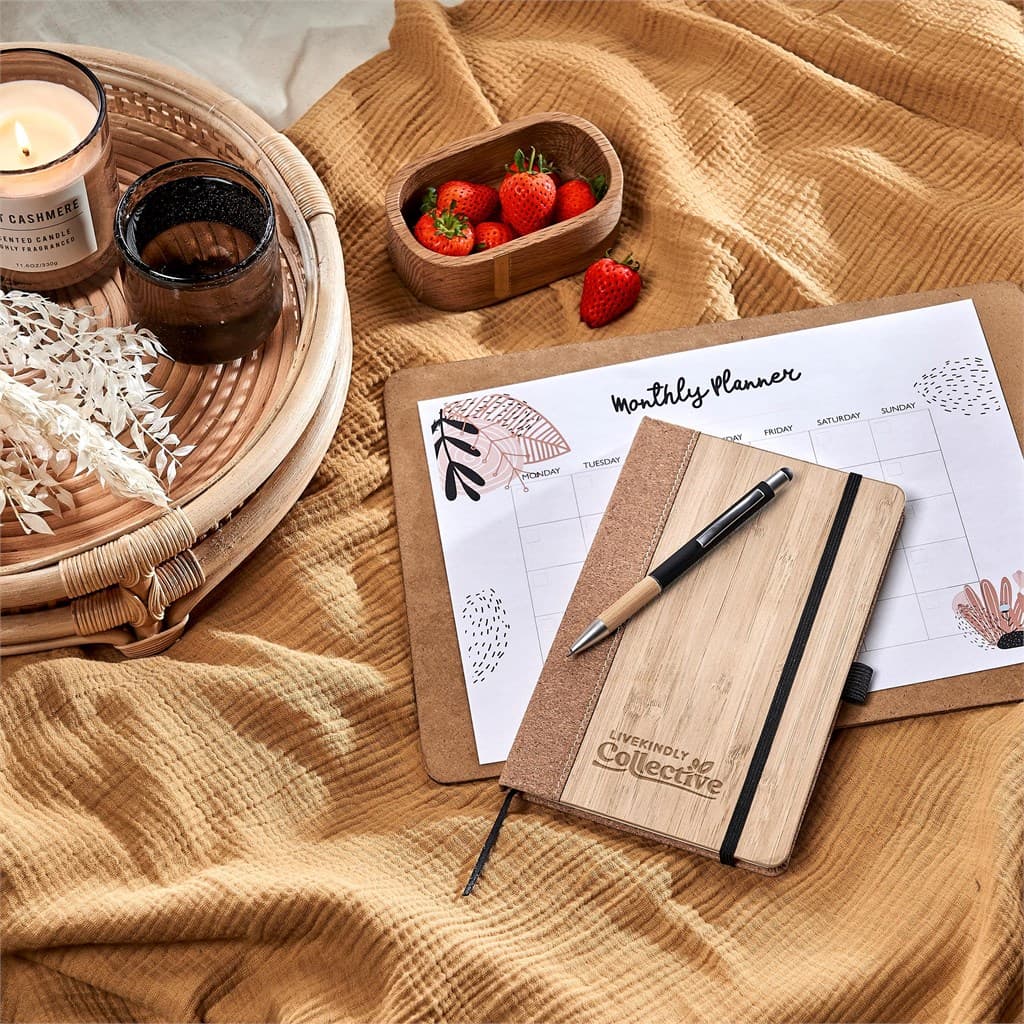 Okiyo Eri Bamboo & Cork Notebook & Pen Set 15