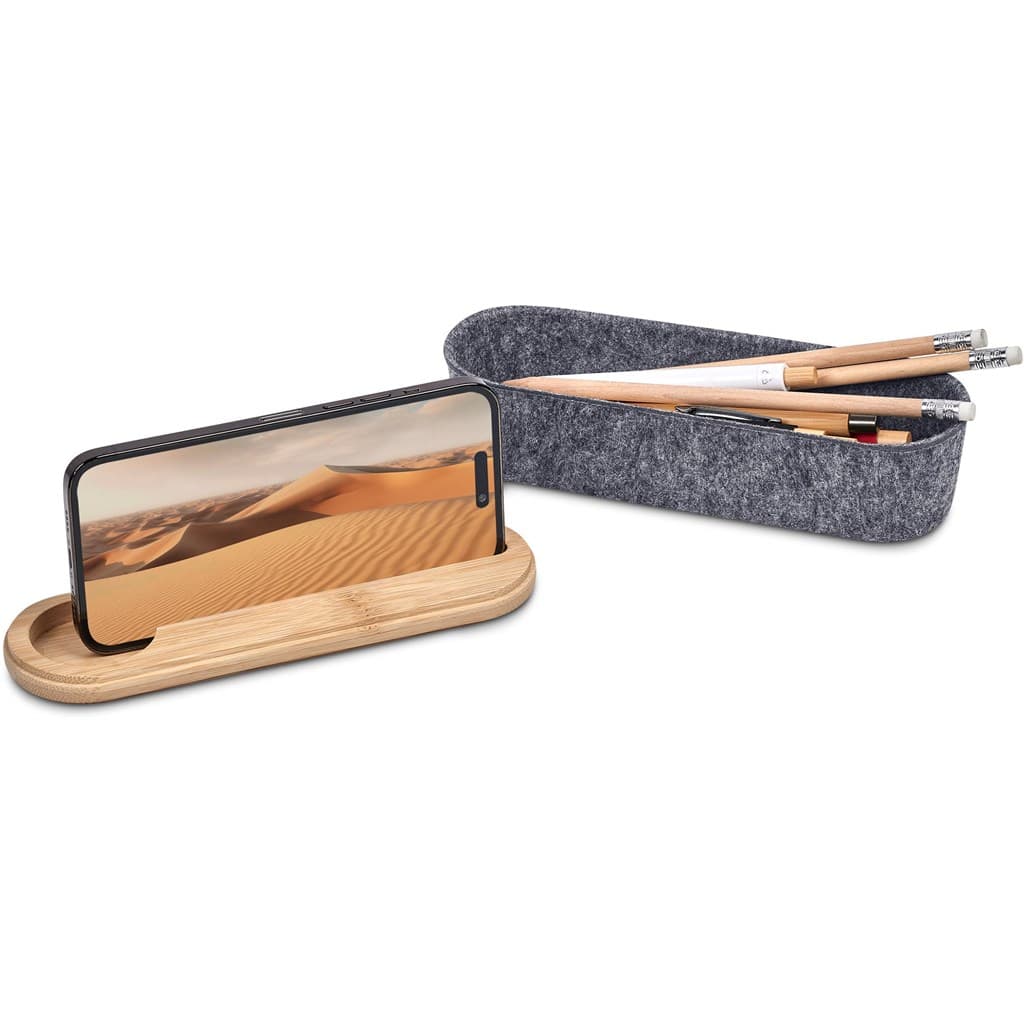 Okiyo Byoga Recycled PET Felt & Bamboo Stationery Case 14