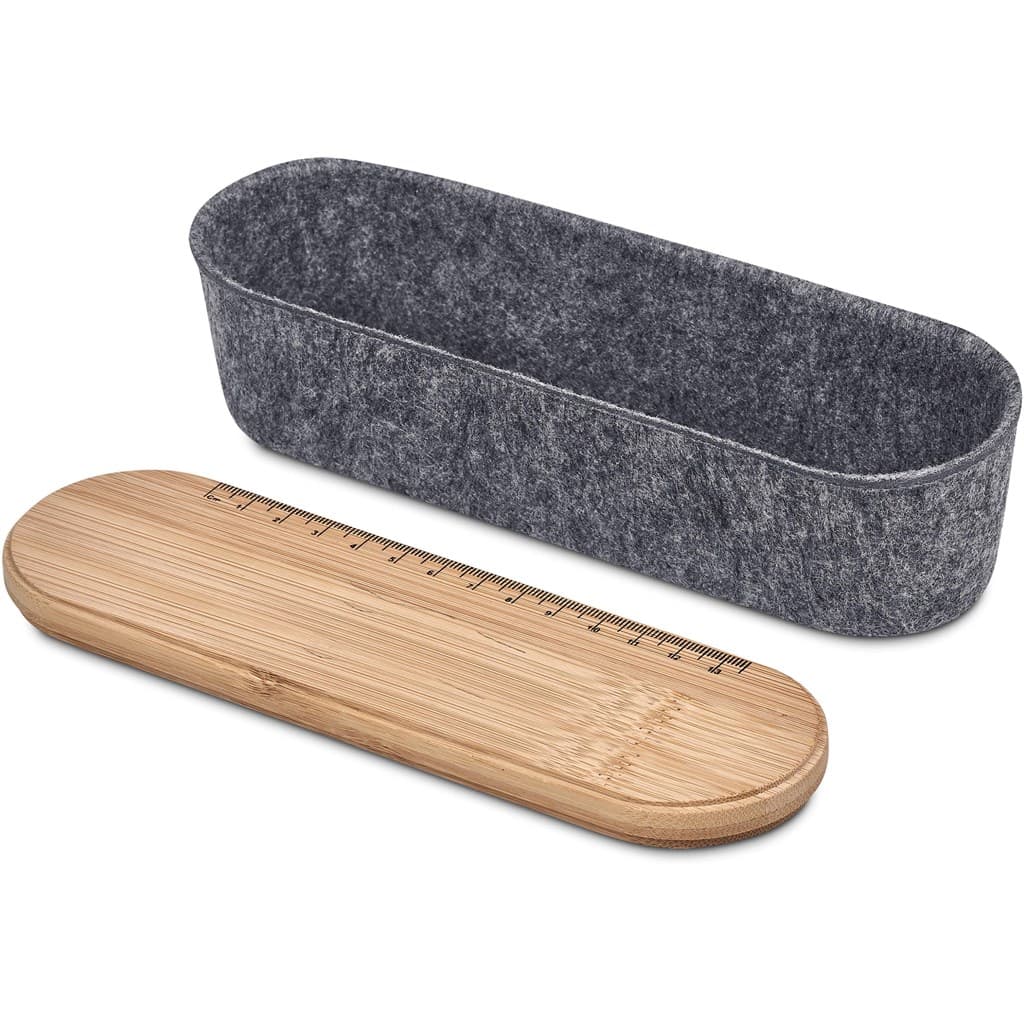 Okiyo Byoga Recycled PET Felt & Bamboo Stationery Case 2