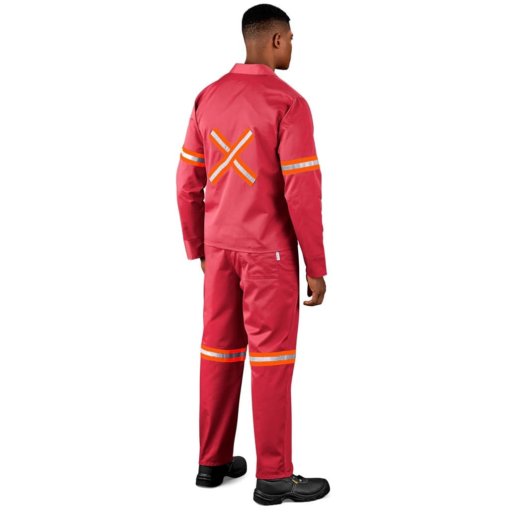 Trade Polycotton Conti - Suit Reflective Arms, Legs & Back - Orange Tape 1