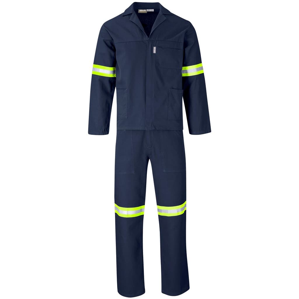 Technician 100% Cotton Conti Suit - Reflective Arms, Legs & Back - Yellow Tape 12