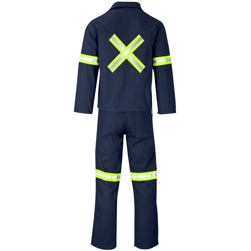 Technician 100% Cotton Conti Suit - Reflective Arms, Legs & Back - Yellow Tape 14