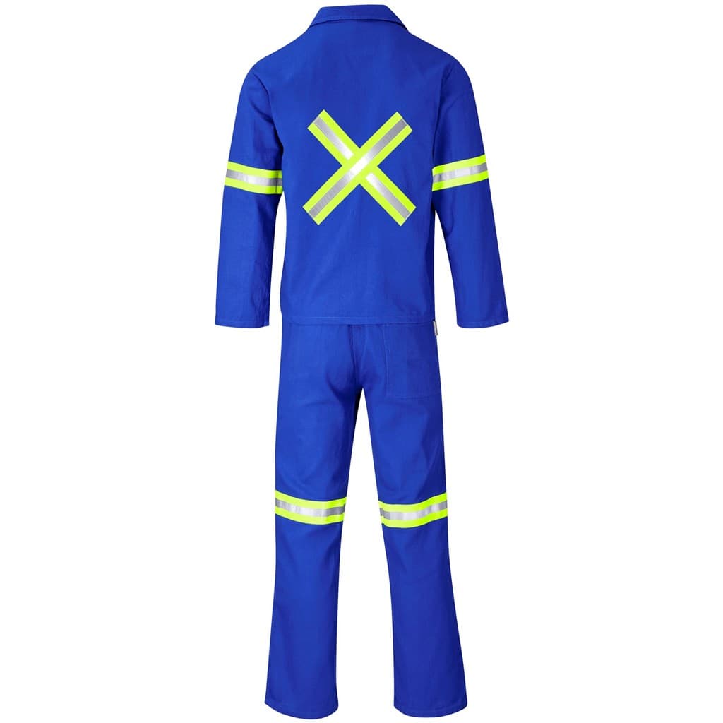 Technician 100% Cotton Conti Suit - Reflective Arms, Legs & Back - Yellow Tape 16