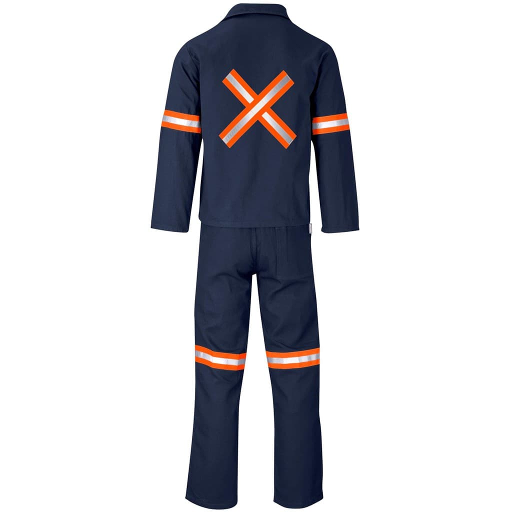 Technician 100% Cotton Conti Suit - Reflective Arms, Legs & Back - Orange Tape 11