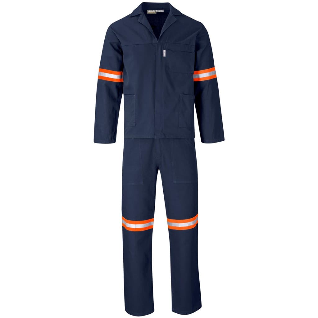 Technician 100% Cotton Conti Suit - Reflective Arms, Legs & Back - Orange Tape 9