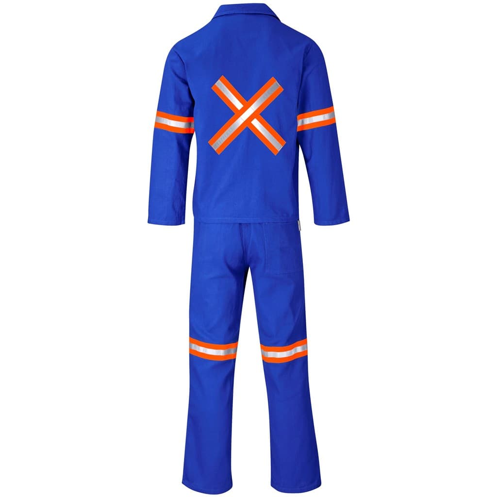 Technician 100% Cotton Conti Suit - Reflective Arms, Legs & Back - Orange Tape 13