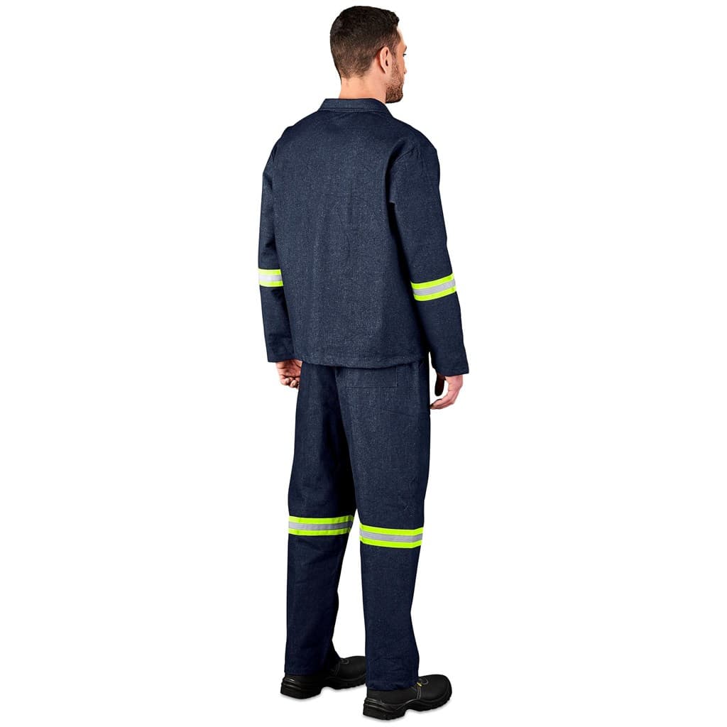 Vintage 100% Cotton Denim Conti Suit - Reflective Arms & Legs - Yellow Tape 5