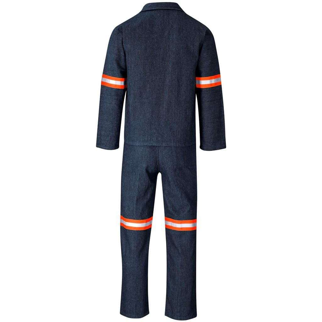 Vintage 100% Cotton Denim Conti Suit - Reflective Arms & Legs - Orange Tape 4