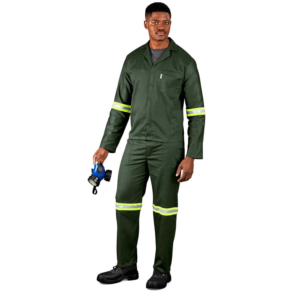 Acid Resistant Polycotton Conti Suit - Reflective Arm & Legs - Yellow Tape 4
