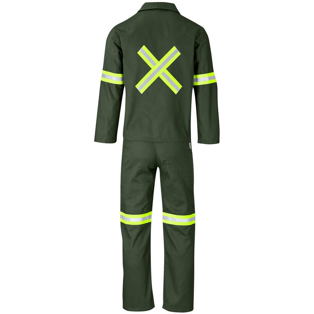 Acid Resistant Polycotton Conti Suit - Reflective Arm, Legs & Back - Yellow Tape 7