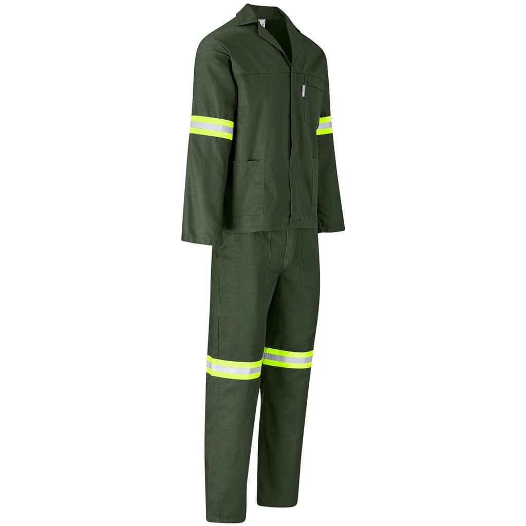 Acid Resistant Polycotton Conti Suit - Reflective Arm, Legs & Back - Yellow Tape 8