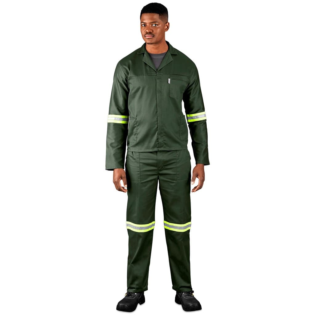 Acid Resistant Polycotton Conti Suit - Reflective Arm, Legs & Back - Yellow Tape 2