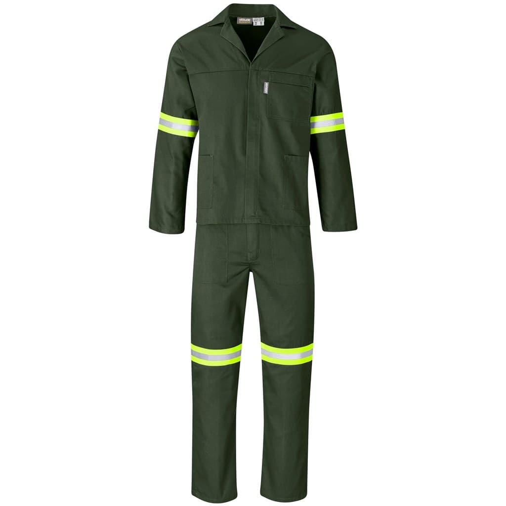 Acid Resistant Polycotton Conti Suit - Reflective Arm, Legs & Back - Yellow Tape 6