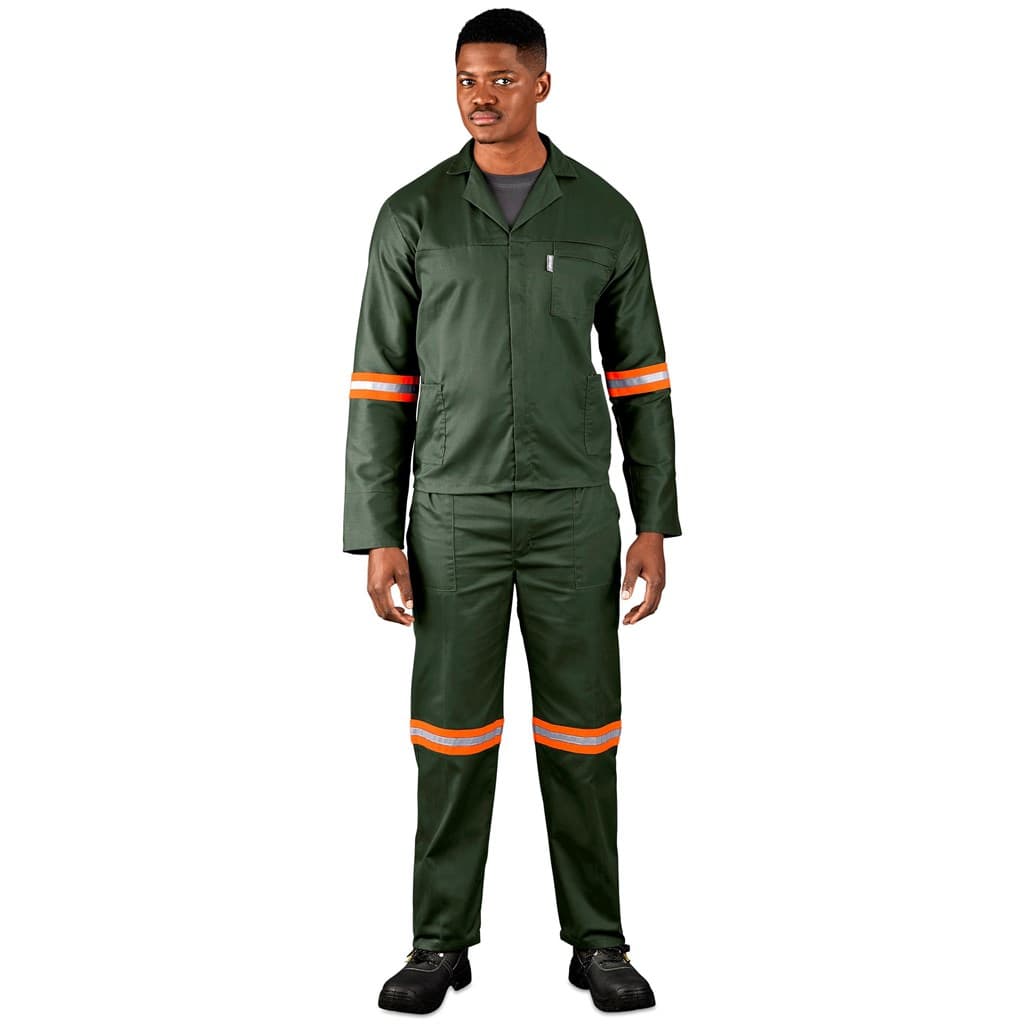 Acid Resistant Polycotton Conti Suit - Reflective Arm, Legs & Back - Orange Tape 2