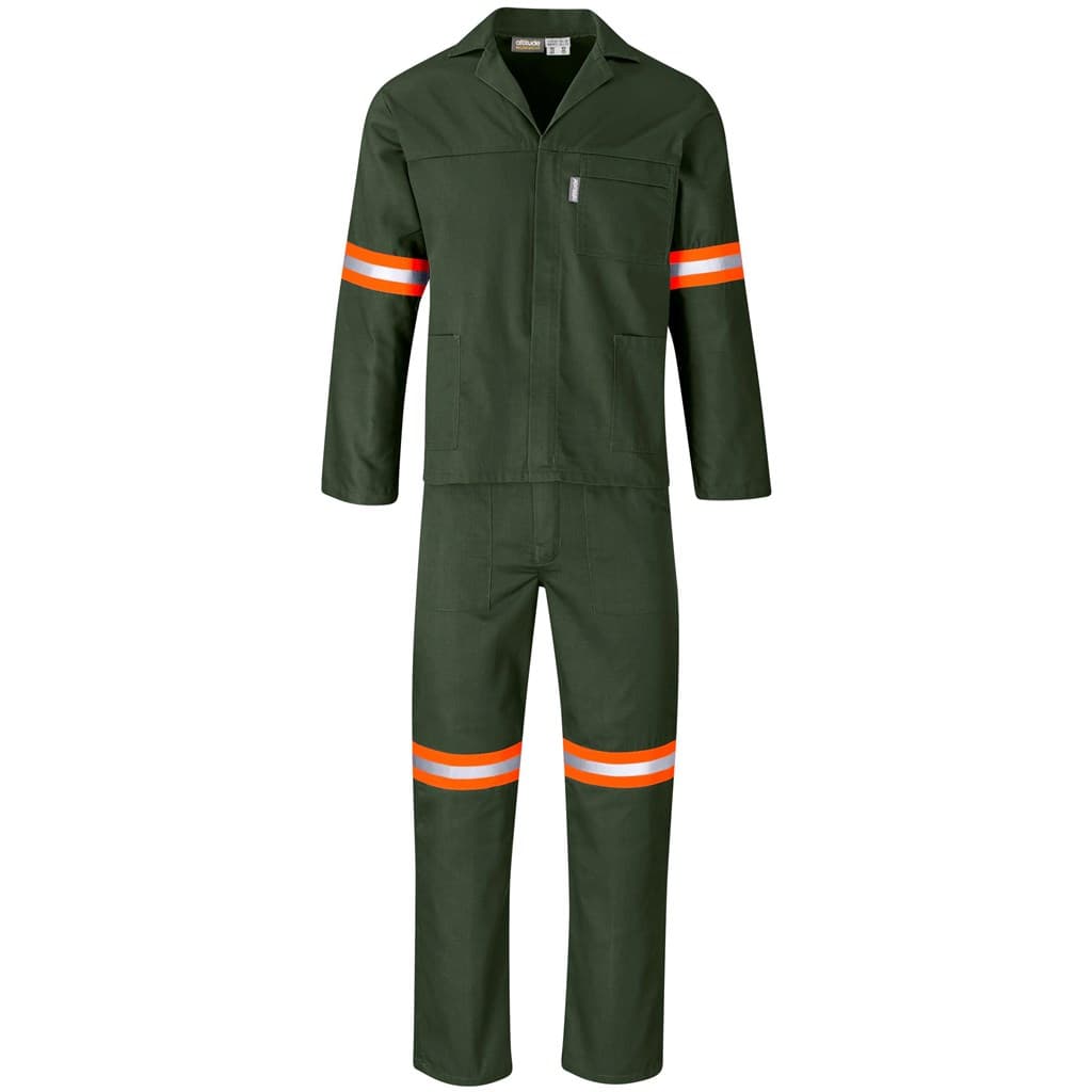 Acid Resistant Polycotton Conti Suit - Reflective Arm, Legs & Back - Orange Tape 4
