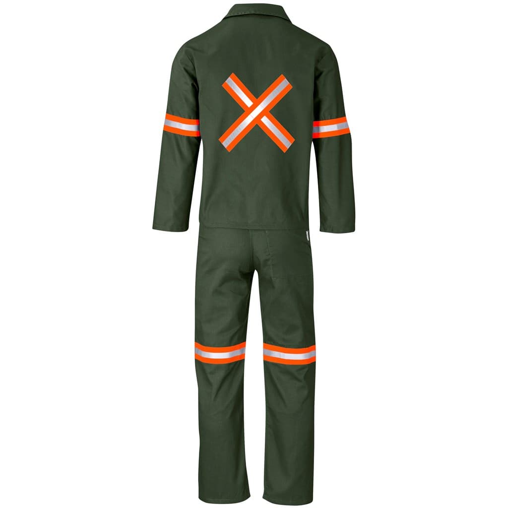 Acid Resistant Polycotton Conti Suit - Reflective Arm, Legs & Back - Orange Tape 6