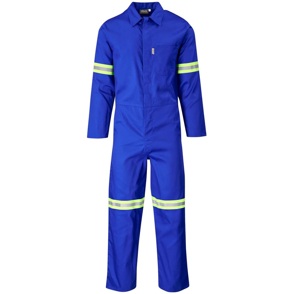 Safety Polycotton Boiler Suit - Reflective Arms & Legs - Yellow Tape 9