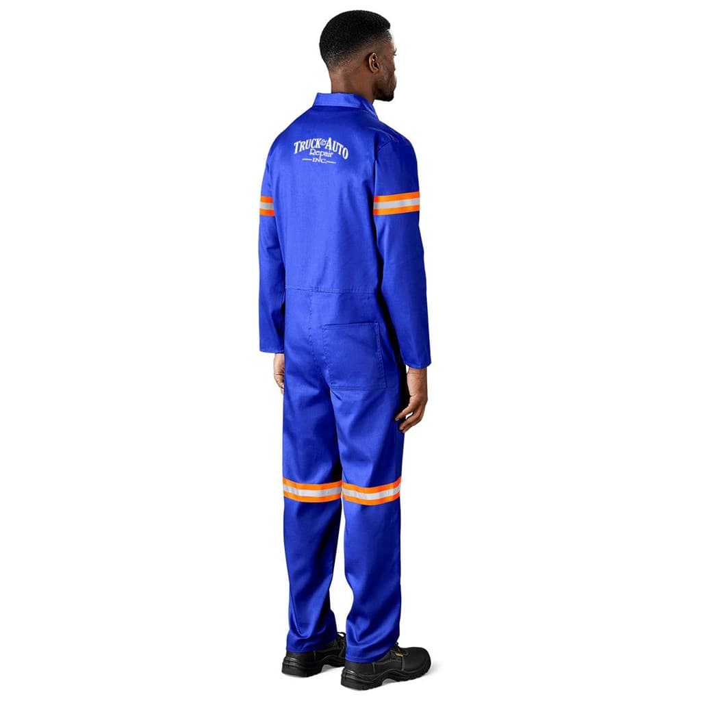 Safety Polycotton Boiler Suit - Reflective Arms & Legs - Orange Tape 2