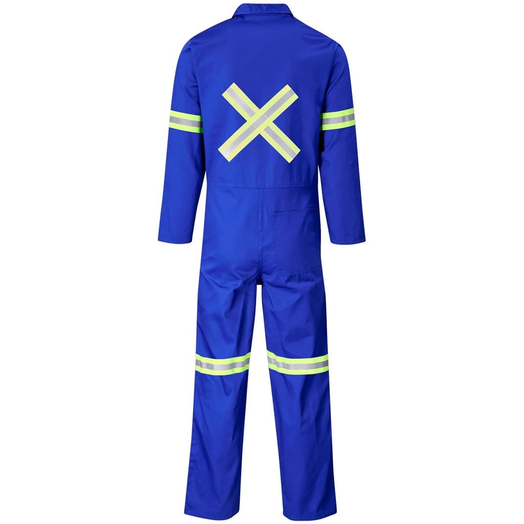 Safety Polycotton Boiler Suit - Reflective Arms Legs & Back - Yellow Tape 6