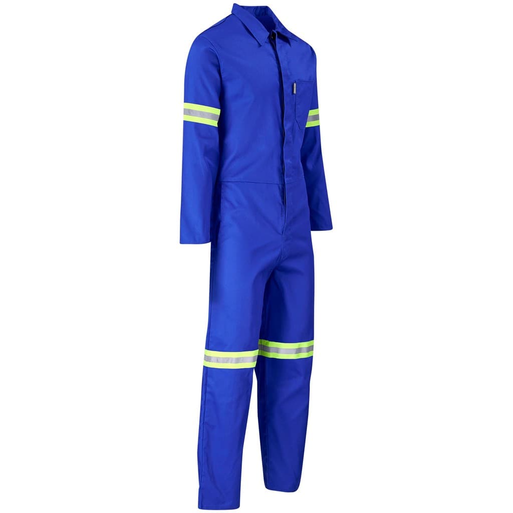 Safety Polycotton Boiler Suit - Reflective Arms Legs & Back - Yellow Tape 8