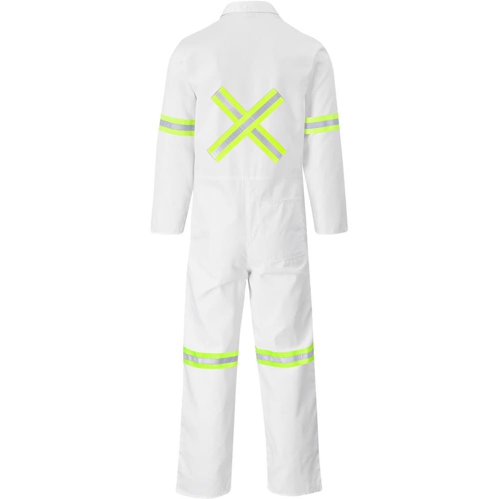Safety Polycotton Boiler Suit - Reflective Arms Legs & Back - Yellow Tape 11