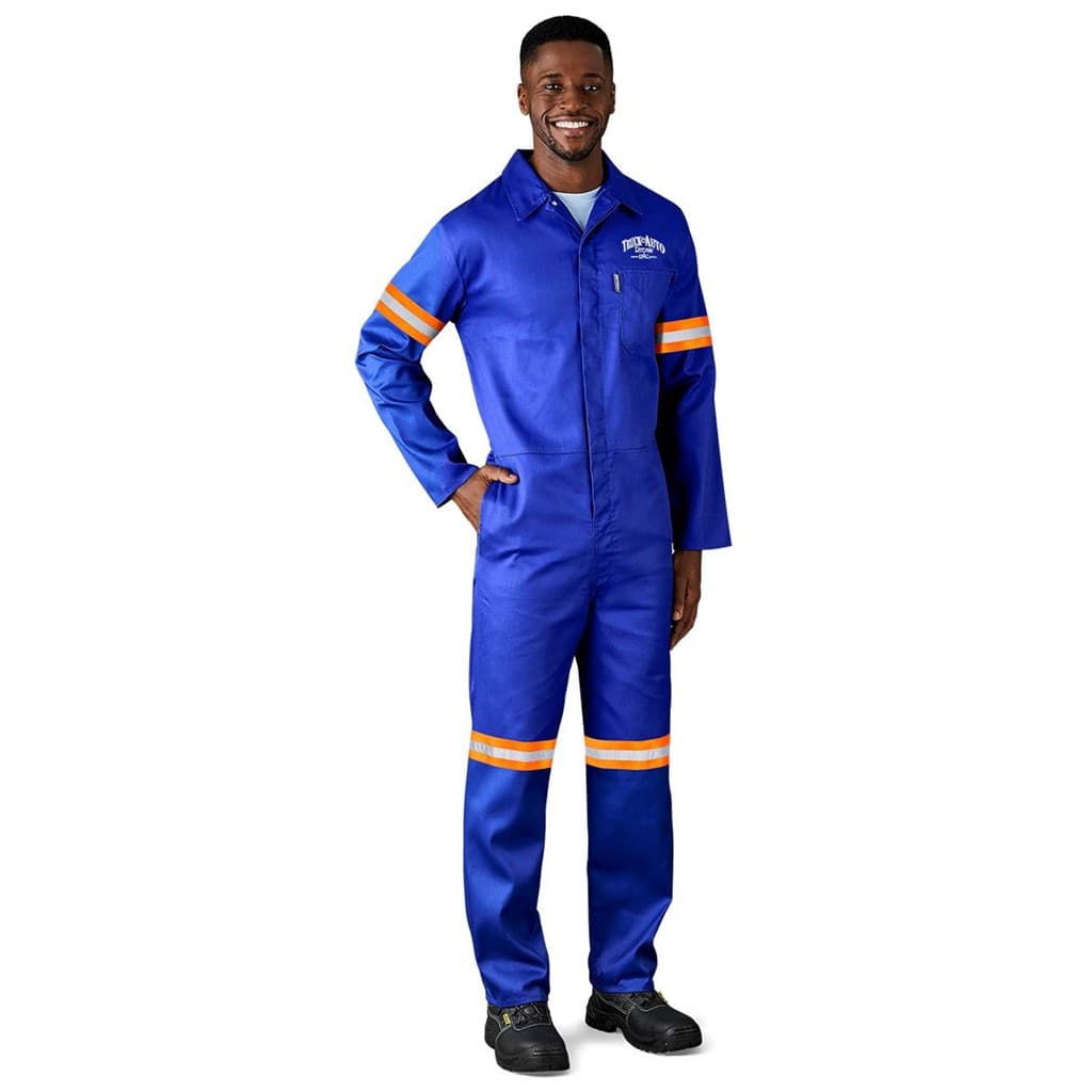 Safety Polycotton Boiler Suit - Reflective Arms Legs & Back - Orange Tape 6