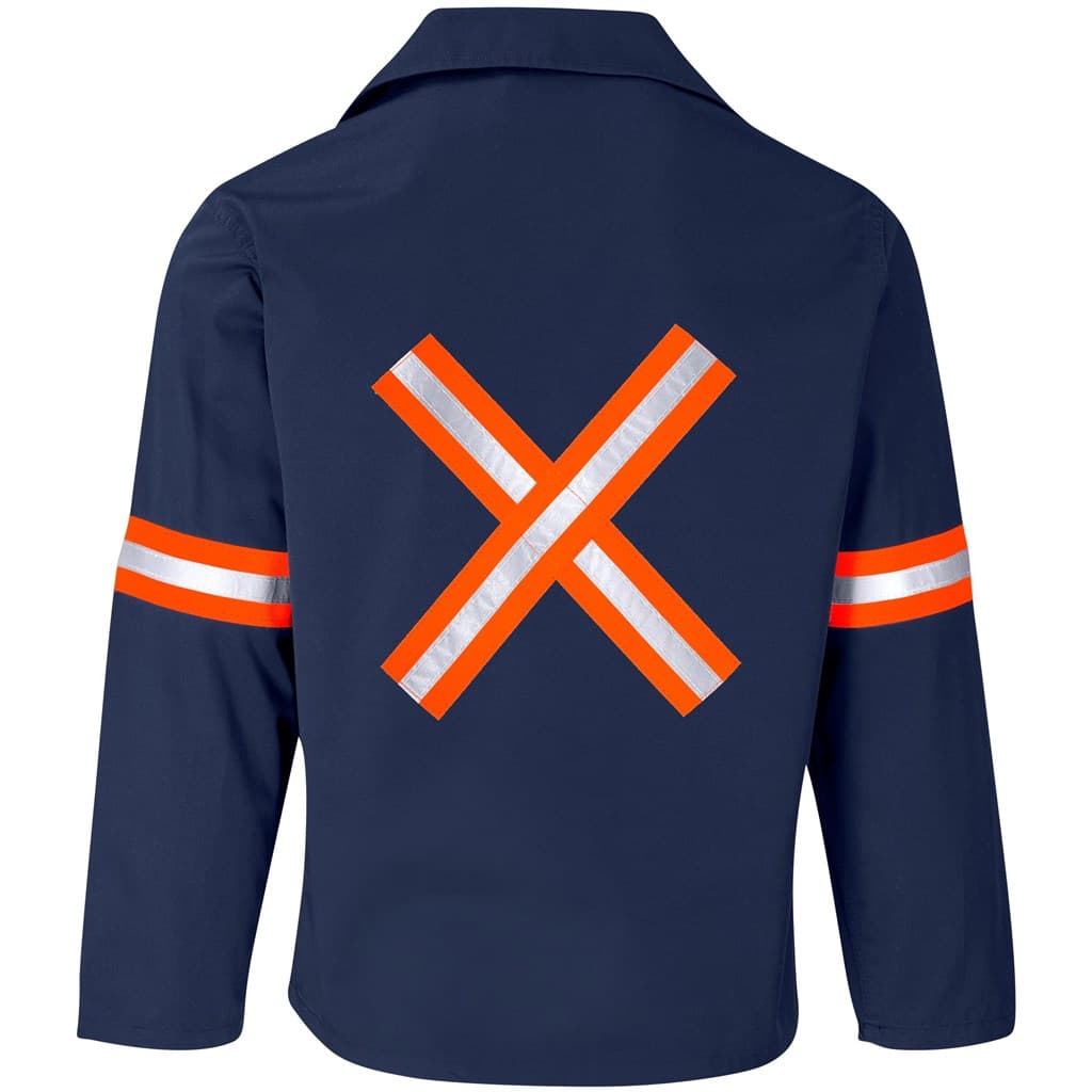 Site Premium Polycotton Jacket - Reflective Arms & Back - Orange Tape 8