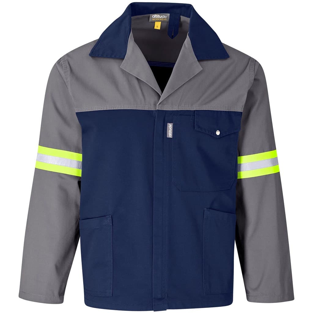 Site Premium Two-Tone Polycotton Jacket - Reflective Arms - Yellow Tape 14