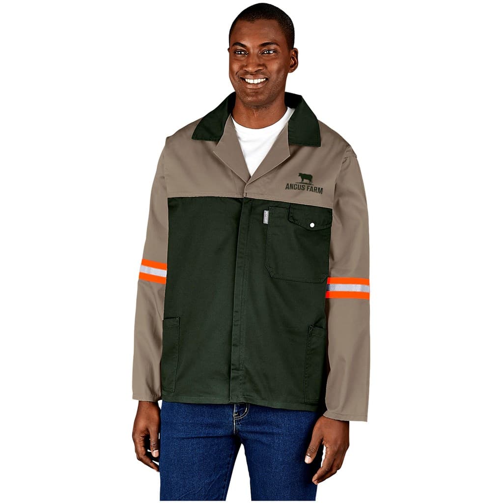 Site Premium Two-Tone Polycotton Jacket - Reflective Arms - Orange Tape 1