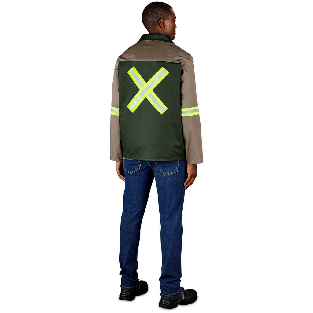Site Premium Two-Tone Polycotton Jacket - Reflective Arms & Back - Yellow Tape 6