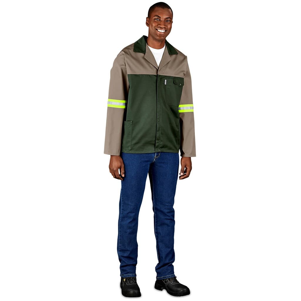 Site Premium Two-Tone Polycotton Jacket - Reflective Arms & Back - Yellow Tape 8