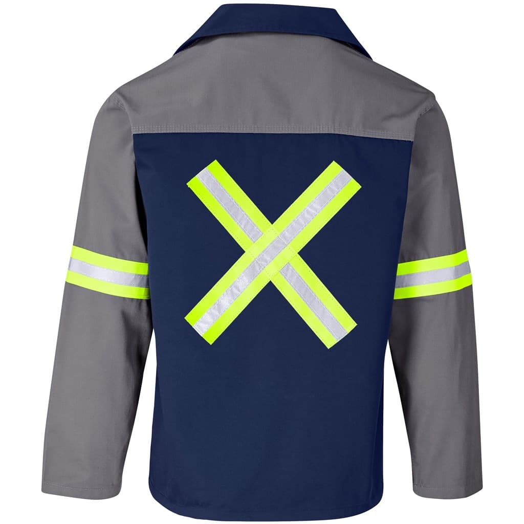 Site Premium Two-Tone Polycotton Jacket - Reflective Arms & Back - Yellow Tape 14