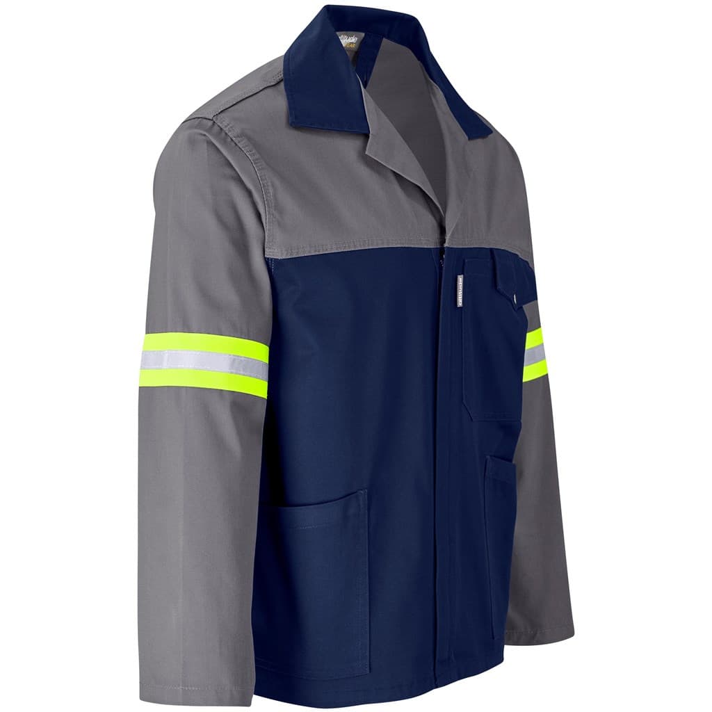 Site Premium Two-Tone Polycotton Jacket - Reflective Arms & Back - Yellow Tape 13