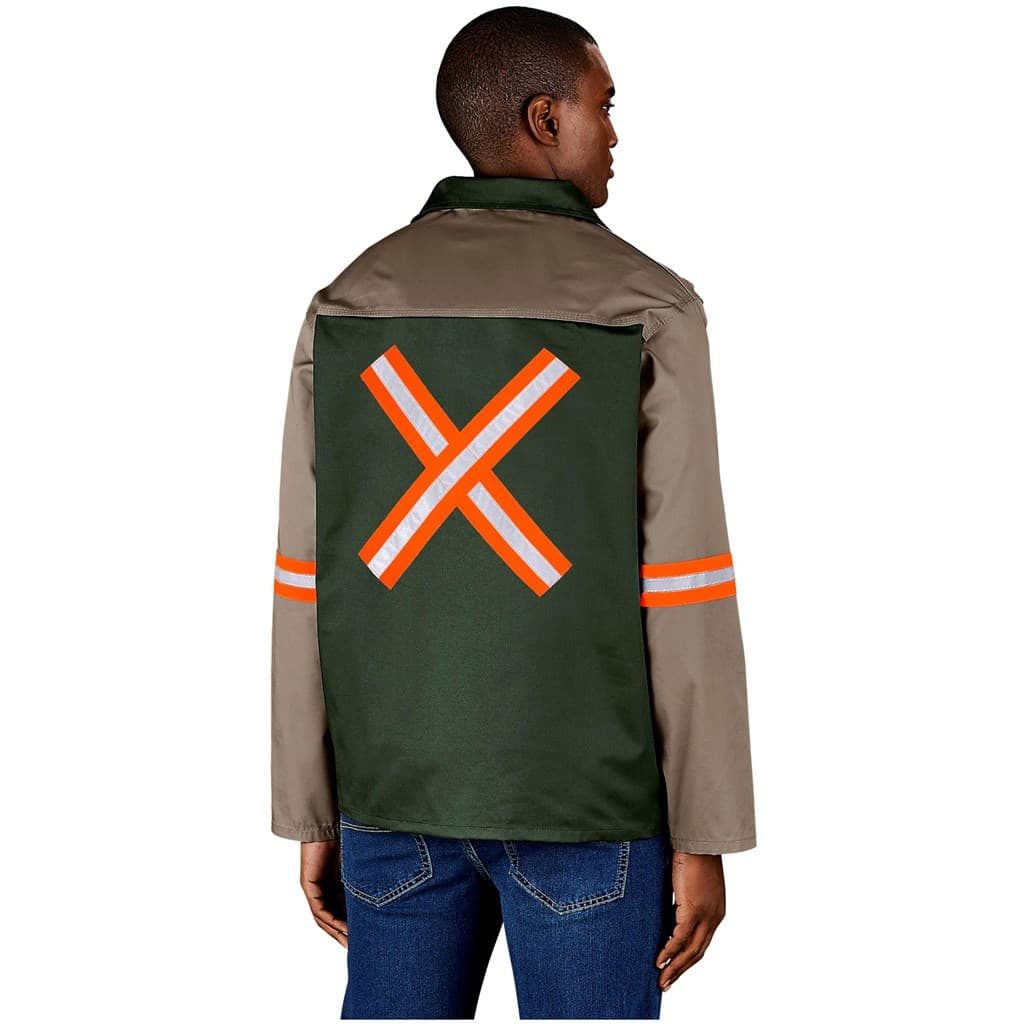Site Premium Two-Tone Polycotton Jacket - Reflective Arms & Back - Orange Tape 1