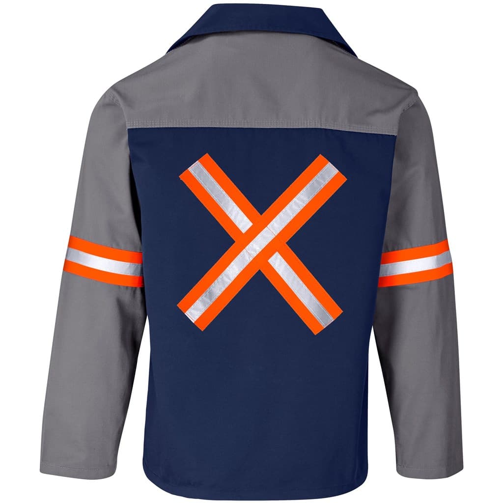 Site Premium Two-Tone Polycotton Jacket - Reflective Arms & Back - Orange Tape 9