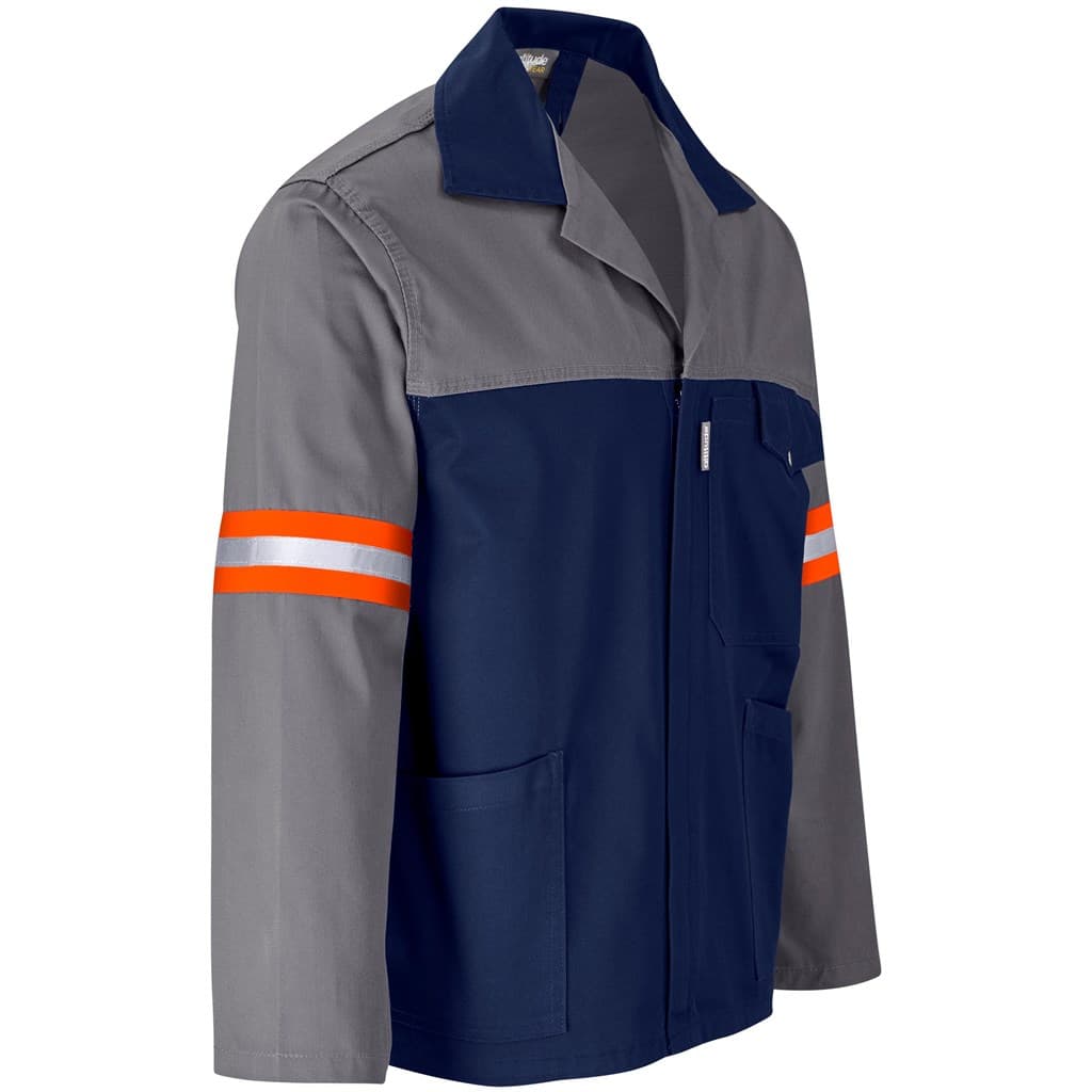 Site Premium Two-Tone Polycotton Jacket - Reflective Arms & Back - Orange Tape 10