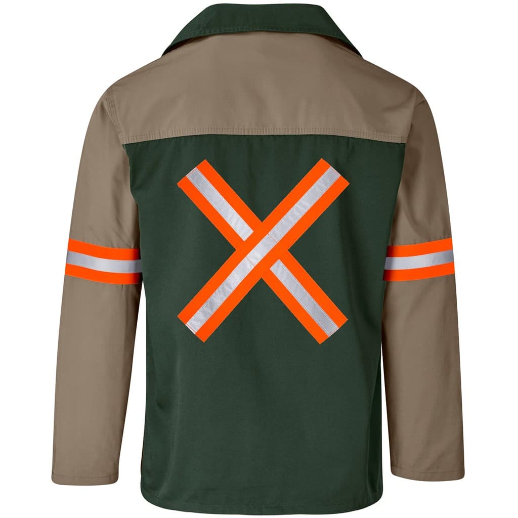 Site Premium Two-Tone Polycotton Jacket - Reflective Arms & Back - Orange Tape 13