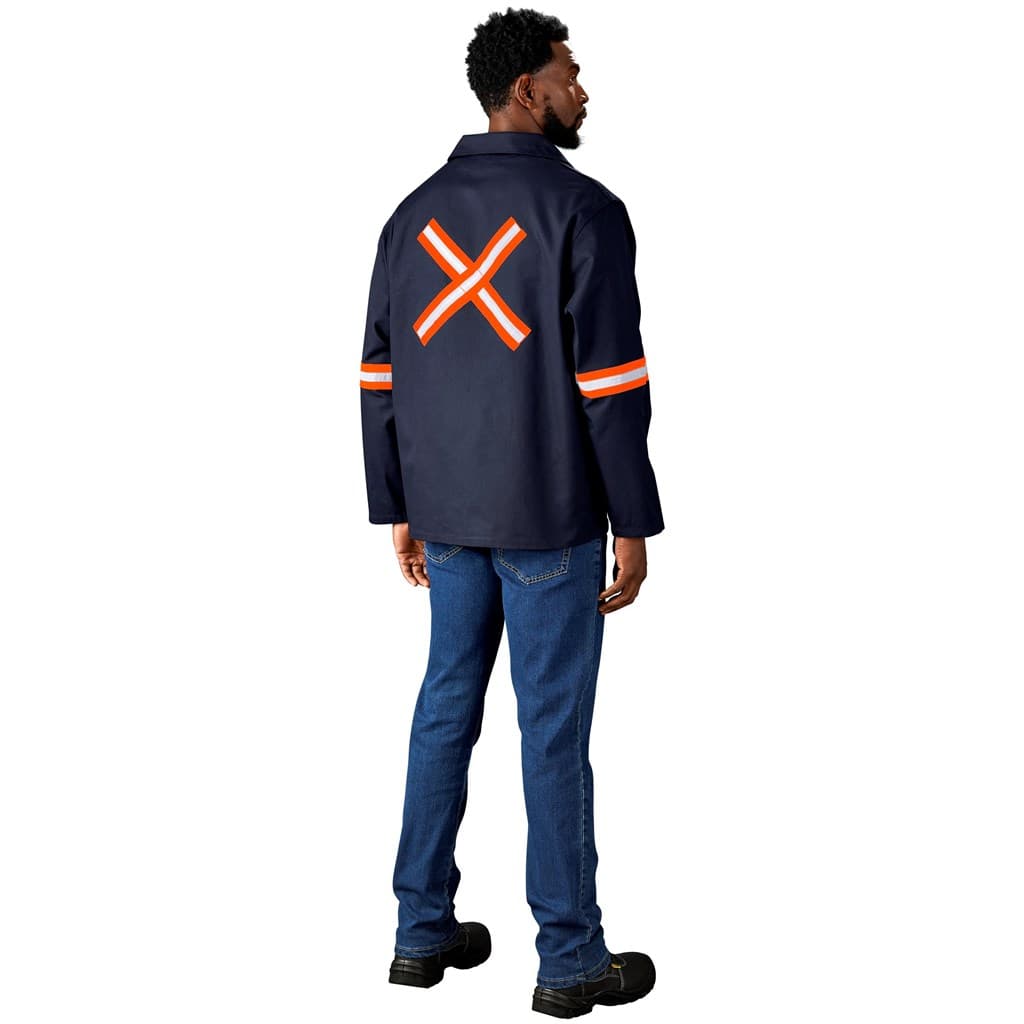 Artisan Premium 100% Cotton Jacket - Reflective Arms & Back - Orange Tape 9