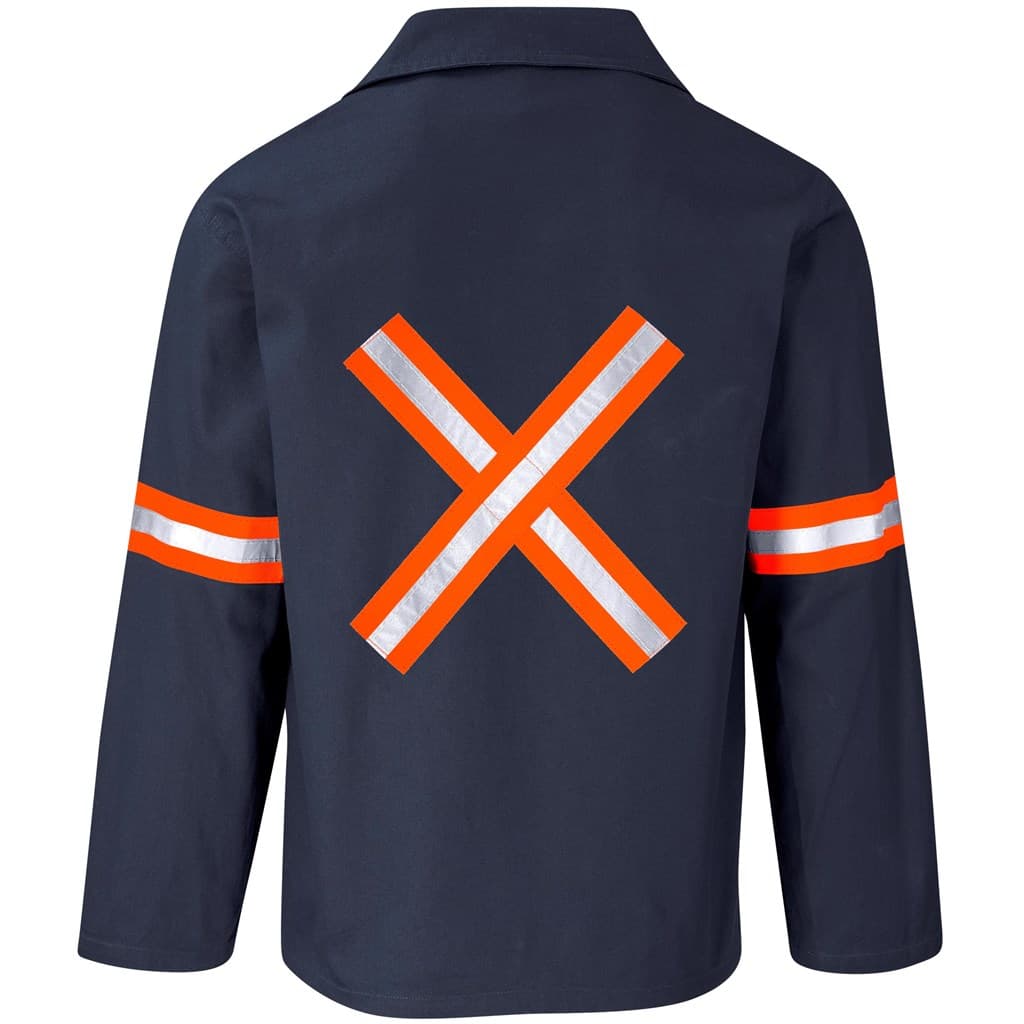 Artisan Premium 100% Cotton Jacket - Reflective Arms & Back - Orange Tape 16
