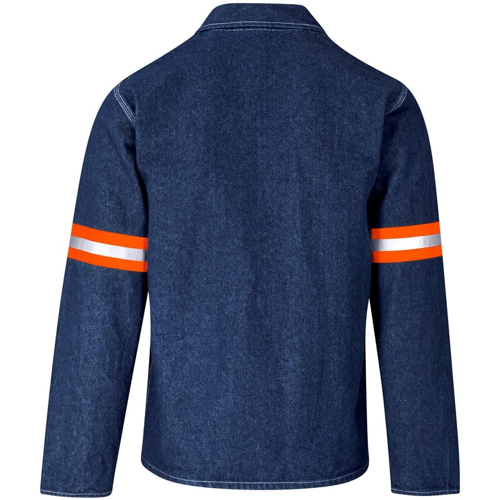 Cast Premium 100% Cotton Denim Jacket - Reflective Arms - Orange Tape 11
